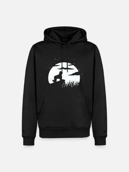 Briard Moon Gift - Men’s Premium Organic Hoodie - black