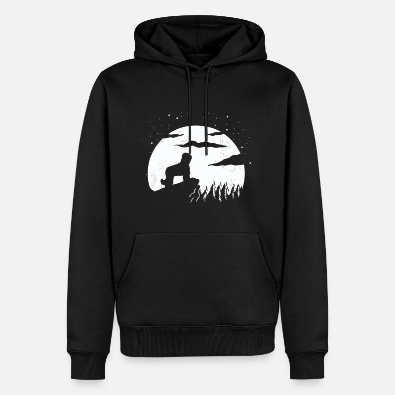 Briard Moon Cadeau - Sweat à capuche Premium bio Homme - noir