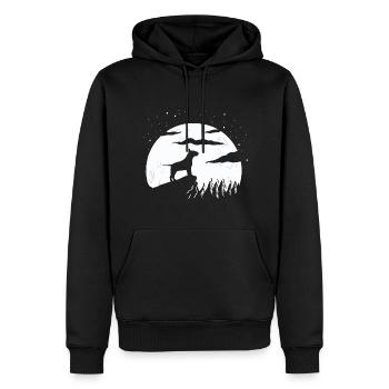 Bull terrier - Sweat à capuche Premium bio Homme - noir - Devant - Nico (187cm)