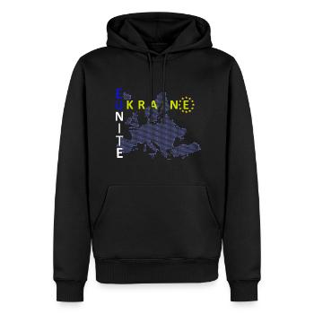 EU - UNITE - UKRAINE - Männer Premium Bio Hoodie - Schwarz - Vorne - Nico (187cm)