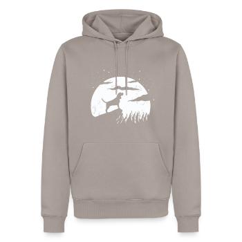 Beagle - Cadeau de chien - Sweat à capuche Premium bio Homme - taupe - Devant - Nico (187cm)