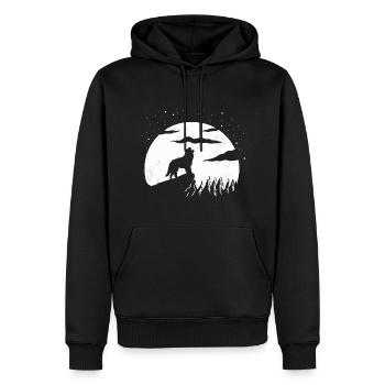 Border Collie Dog - Men’s Premium Organic Hoodie - black - Front - Nico (187cm)
