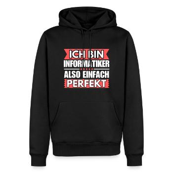 Einfach ein Perfekter Informatiker - Männer Premium Bio Hoodie - Schwarz - Vorne - Nico (187cm)