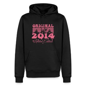 Geschenk zum 10-jährigen Jubiläum 2014 Damen | Jahrgang 2014 - Männer Premium Bio Hoodie - Schwarz - Vorne - Nico (187cm)