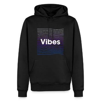 Vibes - Men’s Premium Organic Hoodie - black - Front - Nico (187cm)