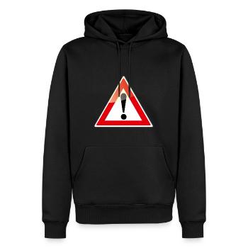 attention - Sweat à capuche Premium bio Homme - noir - Devant - Nico (187cm)