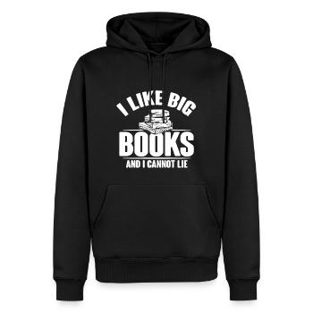 J'aime les grands livres et je ne peux pas mentir - Sweat à capuche Premium bio Homme - noir - Devant - Nico (187cm)