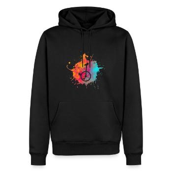 Color speckle unicycle riding gift cycling - Men’s Premium Organic Hoodie - black - Front - Nico (187cm)