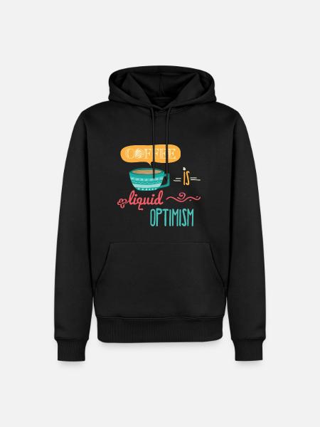 Coffee Is Liquid Optimism - Männer Premium Bio Hoodie - Schwarz