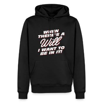 Quand il y a un testament - Sweat à capuche Premium bio Homme - noir - Devant - Nico (187cm)
