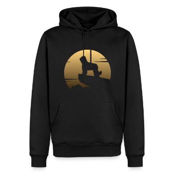 Berger de Brie - Sweat à capuche Premium bio Homme - noir - Devant - Nico (187cm)
