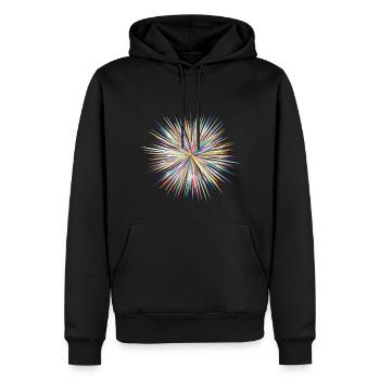 Farbexplosion der Extraklasse - Männer Premium Bio Hoodie - Schwarz - Vorne - Nico (187cm)