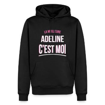 la meilleure Adeline c'est moi idée cadeau humour - Sweat à capuche Premium bio Homme - noir - Devant - Nico (187cm)