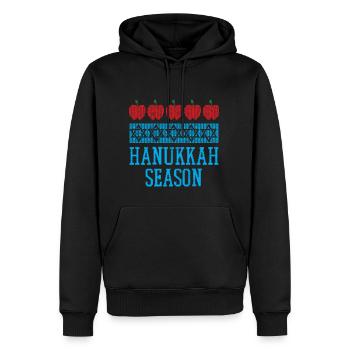 Ugly Hanukkah, Chanukkah, Lichterfest, Geschenk - Männer Premium Bio Hoodie - Schwarz - Vorne - Nico (187cm)