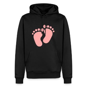 Fussabdruck Fußabdrücke Babyfüsse rosa Füßchen - Männer Premium Bio Hoodie - Schwarz - Vorne - Nico (187cm)