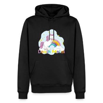 unicorn death metal - Men’s Premium Organic Hoodie - black - Front - Nico (187cm)