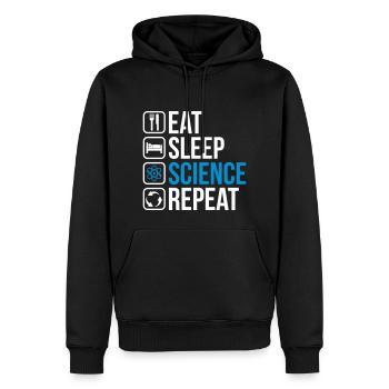 Eat Sleep Science Repeat - Männer Premium Bio Hoodie - Schwarz - Vorne - Nico (187cm)