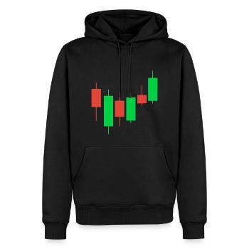 Krypto - Männer Premium Bio Hoodie - Schwarz - Vorne - Nico (187cm)