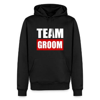 Team groom - Männer Premium Bio Hoodie - Schwarz - Vorne - Nico (187cm)