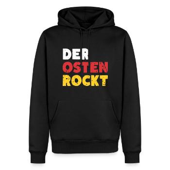 Der Osten Rockt Ossi Ostdeutschland - Männer Premium Bio Hoodie - Schwarz - Vorne - Nico (187cm)