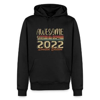 Legenden werden im Jahrgang 2022 geboren Jahrgang 2022 - Männer Premium Bio Hoodie - Schwarz - Vorne - Nico (187cm)
