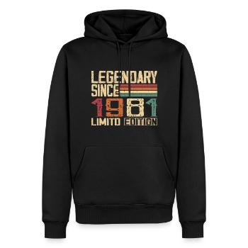Original 1981 Vintage Geburtstagsgeschenk 1981 - Männer Premium Bio Hoodie - Schwarz - Vorne - Nico (187cm)