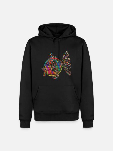 Fisch abstrakt - Männer Premium Bio Hoodie - Schwarz