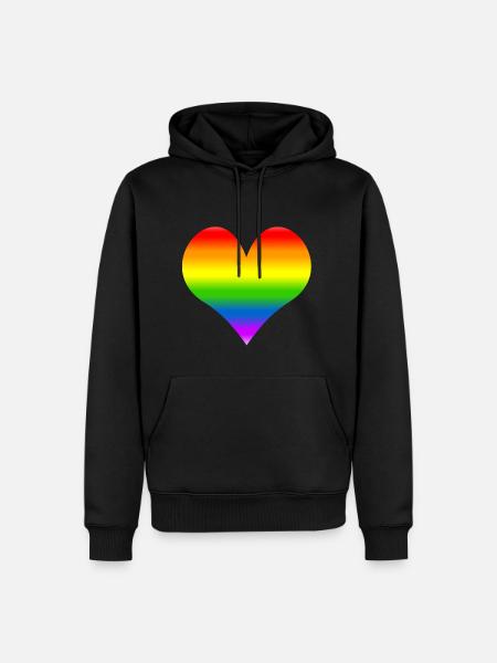 Rainbow heart - Men’s Premium Organic Hoodie - black