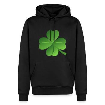 kleeblatt glueck shamrock luck four leaf clover18 - Männer Premium Bio Hoodie - Schwarz - Vorne - Nico (187cm)