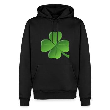 kleeblatt glueck shamrock luck four leaf clover8 - Männer Premium Bio Hoodie - Schwarz - Vorne - Nico (187cm)