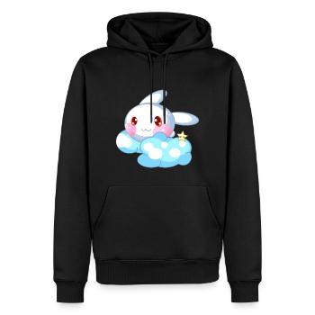 Lapin doux enfants - Sweat à capuche Premium bio Homme - noir - Devant - Nico (187cm)