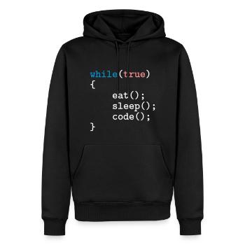 Programmierer, Software, Informatik, Developer - Men’s Premium Organic Hoodie - black - Front - Nico (187cm)