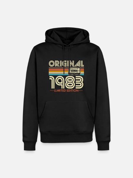 Original 1983 Jahrgang Vintage Geburtstag Retro - Herre Premium økologisk hoodie - sort