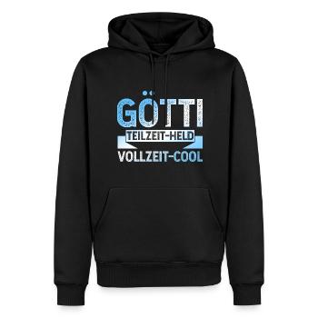 Götti Held - Männer Premium Bio Hoodie - Schwarz - Vorne - Nico (187cm)