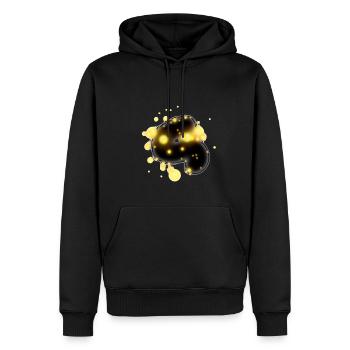 Design - Männer Premium Bio Hoodie - Schwarz - Vorne - Nico (187cm)