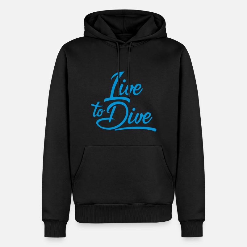 plongée - Sweat à capuche Premium bio Homme - noir