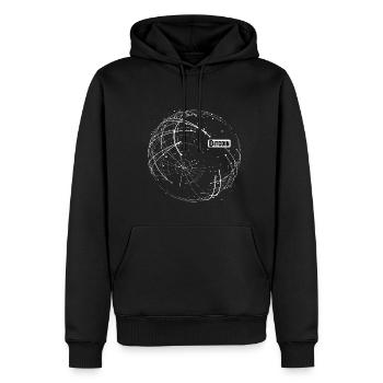 Bitcoin Blockchain - Männer Premium Bio Hoodie - Schwarz - Vorne - Nico (187cm)