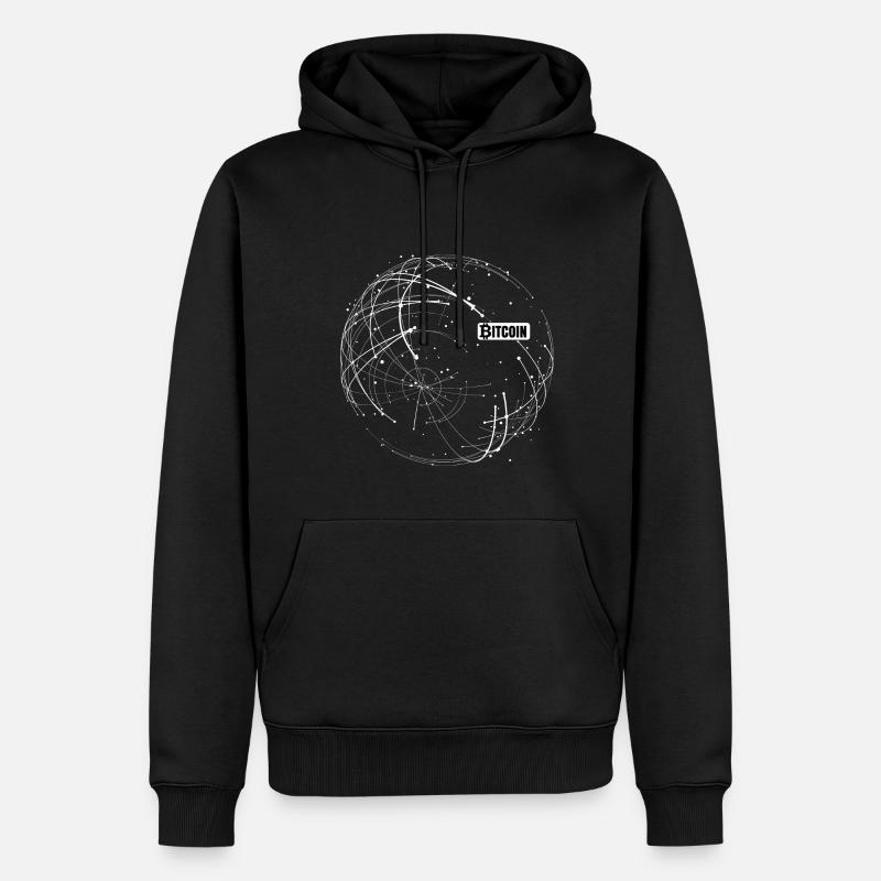 chaîne de bloc Bitcoin - Sweat à capuche Premium bio Homme - noir