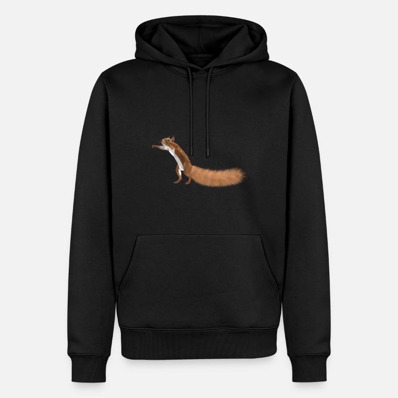 Eichhörnchen - Männer Premium Bio Hoodie - Schwarz