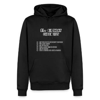 21e - Sweat à capuche Premium bio Homme - noir - Devant - Nico (187cm)