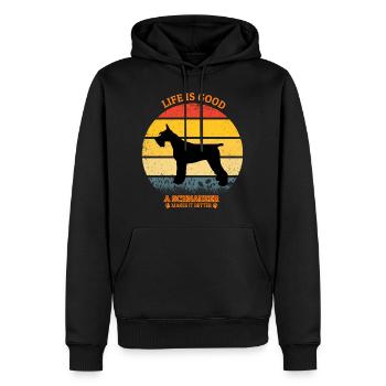 Life Is Good A Schnauzer Makes It Better - Männer Premium Bio Hoodie - Schwarz - Vorne - Nico (187cm)