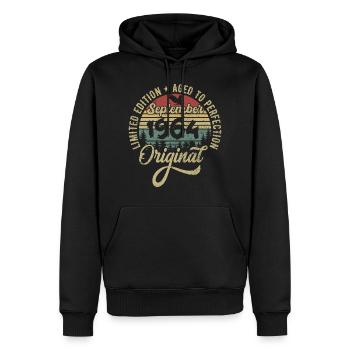 61ème anniversaire Septembre 1964 - 61 ans - Sweat à capuche Premium bio Homme - noir - Devant - Nico (187cm)
