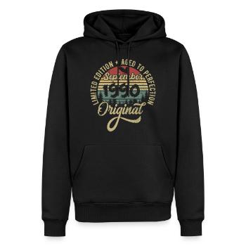 35. Geburtstag September 1990 - 35 Jahre alt - Männer Premium Bio Hoodie - Schwarz - Vorne - Nico (187cm)