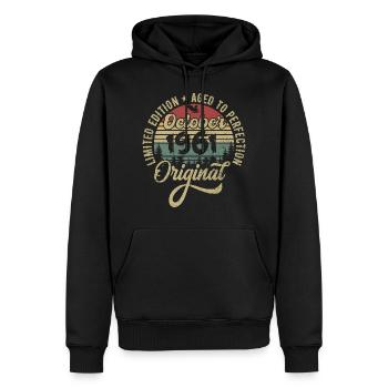 october 1961 anniversary october 1961 october - Men’s Premium Organic Hoodie - black - Front - Nico (187cm)