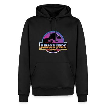 Jurassic Park Logo Purple And Blue - Men’s Premium Organic Hoodie - black - Front - Nico (187cm)