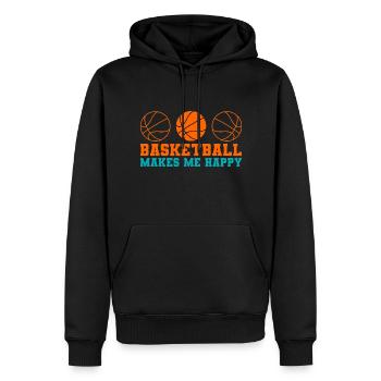 Basketball makes me Happy - Men’s Premium Organic Hoodie - black - Front - Nico (187cm)