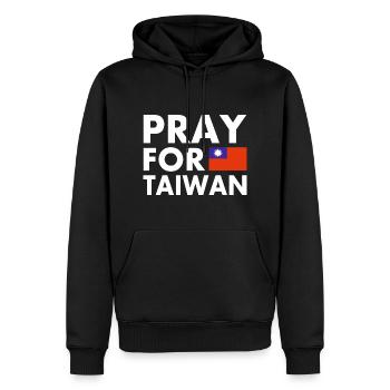 Pray for taiwan - Sweat à capuche Premium bio Homme - noir - Devant - Nico (187cm)