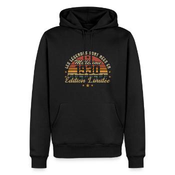 Millésime 1930 Cadeau 94e Anniversaire 94 ans - Sweat à capuche Premium bio Homme - noir - Devant - Nico (187cm)