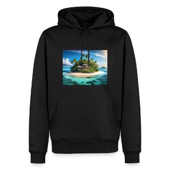 Lonely island in the middle of the ocean - Men’s Premium Organic Hoodie - black - Front - Nico (187cm)