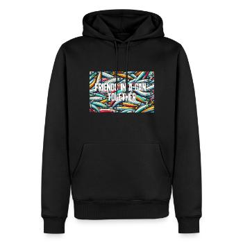Sardellen Sardinen Fisch Bunt Muster Freundschaft - Männer Premium Bio Hoodie - Schwarz - Vorne - Nico (187cm)